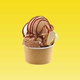 Gelato cup with three scoop